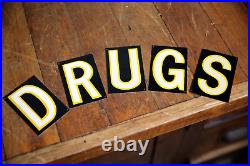 Vintage Drug Store Apothecary Sign medical Oddity cabinet door pharmacy letters