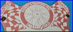 Vintage Ducati Porcelain Norton Automotive Motorcycle Gas Service Station Sign