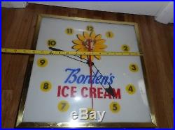 Vintage ELSIE THE COW BORDENS DAIRY ICE CREAM Advertising Lighted CLOCK SIGN