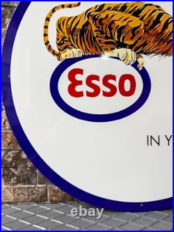 Vintage ESSO Tiger Gas Station 1960s Heavy Metal Sign 19.7 (50cm) Vintage ESSO Tiger Gas Station 1960s Heavy Metal Sign 19.7 (50cm)