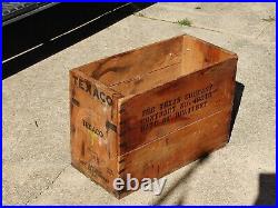 Vintage Early Texaco Oil Wooden Crate Original Piece