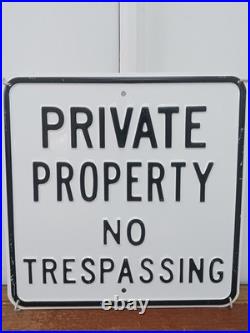 Vintage Embossed Metal Private Property Sign