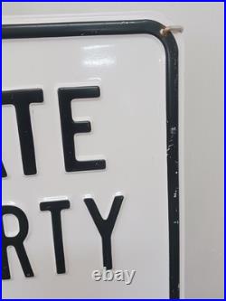 Vintage Embossed Metal Private Property Sign