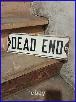 Vintage Embossed Porcelian Dead End Sign