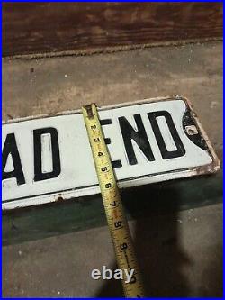 Vintage Embossed Porcelian Dead End Sign