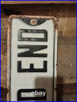 Vintage Embossed Porcelian Dead End Sign