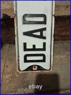 Vintage Embossed Porcelian Dead End Sign