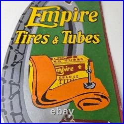 Vintage Empire Tires & Tubes Sign Porcelain Gas Pump Station Sign