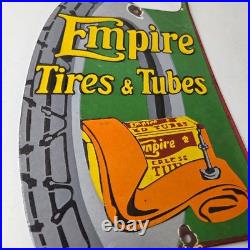 Vintage Empire Tires & Tubes Sign Porcelain Gas Pump Station Sign