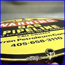 Vintage Enameled Warren Petroleum Gas Pipeline Sign 12