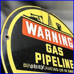 Vintage Enameled Warren Petroleum Gas Pipeline Sign 12