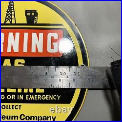 Vintage Enameled Warren Petroleum Gas Pipeline Sign 12