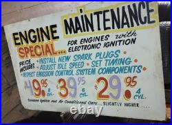 Vintage Engine Maintenance Shop Sign Great Color And Graphics Approx 36x24 Vintage Engine Maintenance Shop Sign Great Color And Graphics Approx 36x24