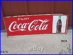 Vintage Enjoy Coca Cola Coke Drink Soda Pop Bottle Antique Sign Mca Advertising