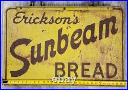 Vintage Erickson's Sunbeam Bread Bakery Store Sign Double Sided Metal 30 X 20