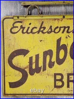 Vintage Erickson's Sunbeam Bread Bakery Store Sign Double Sided Metal 30 X 20