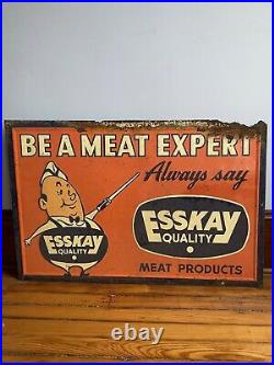Vintage Esskay Meat Products Sign Parker Metal Decorating Co Baltimore MD