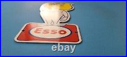 Vintage Esso Gasoline Porcelain 12 Oil Drop Boy Service Station Pump Plate Sign