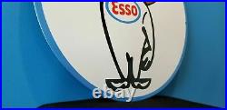 Vintage Esso Gasoline Porcelain 16 Oil Drop Boy Gas Service Station Pump Sign