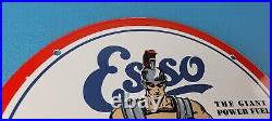 Vintage Esso Gasoline Porcelain Enamel Gas Oil Service Station Pump Plate Sign