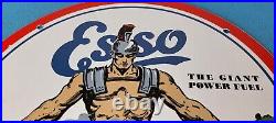 Vintage Esso Gasoline Porcelain Enamel Gas Oil Service Station Pump Plate Sign