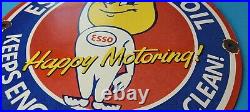Vintage Esso Gasoline Porcelain Extra Clean Gas Oil Service Station Pump Sign