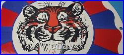 Vintage Esso Gasoline Porcelain Gas Oil Tiger Tank Service Station Pump Sign