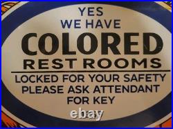 Vintage Esso Gasoline Porcelain Sign 1959 Restroom Key Gas Station Attendant Key