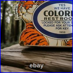 Vintage Esso Gasoline Porcelain Sign 1959 Restroom Key Gas Station Attendant Key