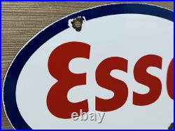 Vintage Esso Gasoline Porcelain Sign Gas Station Pump Plate Motor Oil Service Vintage Esso Gasoline Porcelain Sign Gas Station Pump Plate Motor Oil Service
