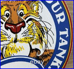 Vintage Esso Gasoline Porcelain Sign Put A Tiger In Your Tank Gas Oil Pump Plate