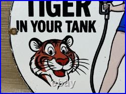 Vintage Esso Gasoline Porcelain Sign Put A Tiger In Your Tank Gas Oil Pump Plate Vintage Esso Gasoline Porcelain Sign Put A Tiger In Your Tank Gas Oil Pump Plate