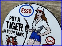 Vintage Esso Gasoline Porcelain Sign Put A Tiger In Your Tank Gas Oil Pump Plate Vintage Esso Gasoline Porcelain Sign Put A Tiger In Your Tank Gas Oil Pump Plate