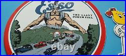 Vintage Esso Gasoline Porcelain Tiger, Scooter Gas Service Station Pump 4 Signs