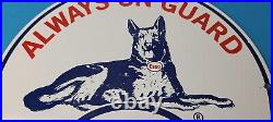 Vintage Esso Gasoline Sign Guard Dog Shepard Gas Service Porcelain Sign