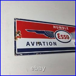 Vintage Esso Gasoline Sign Humble Aviation Service Station Porcelain Gas Sign Vintage Esso Gasoline Sign Humble Aviation Service Station Porcelain Gas Sign