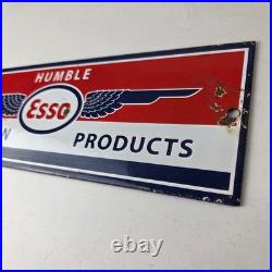 Vintage Esso Gasoline Sign Humble Aviation Service Station Porcelain Gas Sign Vintage Esso Gasoline Sign Humble Aviation Service Station Porcelain Gas Sign