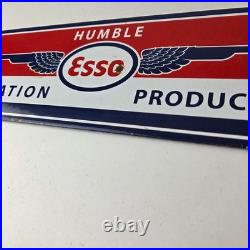 Vintage Esso Gasoline Sign Humble Aviation Service Station Porcelain Gas Sign Vintage Esso Gasoline Sign Humble Aviation Service Station Porcelain Gas Sign