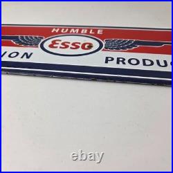 Vintage Esso Gasoline Sign Humble Aviation Service Station Porcelain Gas Sign Vintage Esso Gasoline Sign Humble Aviation Service Station Porcelain Gas Sign