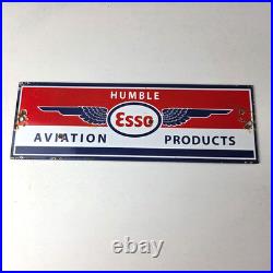 Vintage Esso Gasoline Sign Humble Aviation Service Station Porcelain Gas Sign Vintage Esso Gasoline Sign Humble Aviation Service Station Porcelain Gas Sign