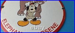 Vintage Esso Gasoline Sign Mickey Mouse Gas Service Station Porcelain Sign
