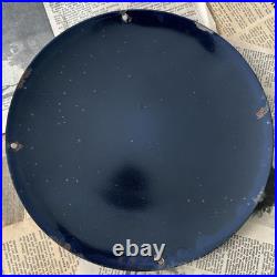 Vintage Esso Oil Drop Boy 12 Inch Convex Porcelain Enamel Sign