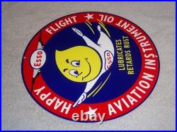Vintage Esso Oil Drop Boy? Airplane Aviation Porcelain Metal Gasoline Oil Sign