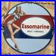 Vintage-Essomarine-Oils-Greases-Motor-Gas-Pump-12-Inch-Porcelain-Enamel-Sign-01-dli