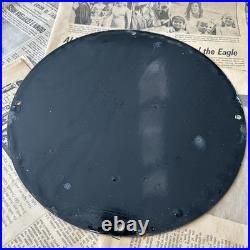 Vintage Essomarine Oils & Greases Motor Gas Pump 12 Inch Porcelain Enamel Sign