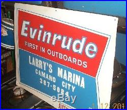 Vintage Evinrude Outboard Boat Motor Metal Sign Gasoline Oil Camano City WA