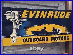 Vintage Evinrude Outboard Motors Large Embossed Advertising Sign
