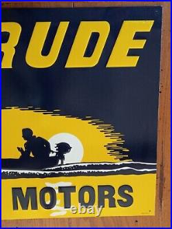 Vintage Evinrude Outboard Motors Large Embossed Advertising Sign