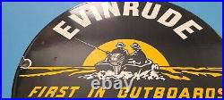 Vintage Evinrude Outboards Porcelain Fishing Boat Gasoline Motors Sales Sign