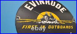 Vintage Evinrude Outboards Porcelain Fishing Boat Gasoline Motors Sales Sign